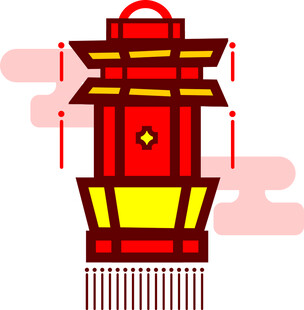 中式传统红灯笼插画