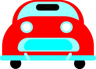 红色卡通小汽车