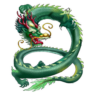 绿色祥龙图案