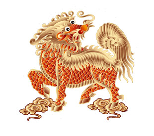 传统刺绣麒麟图案