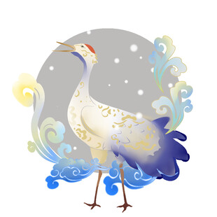 国风仙鹤插画