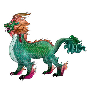 奇幻绿龙形象