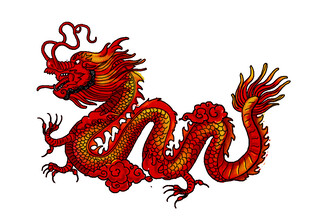 红色祥龙图案