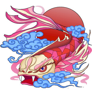 国风锦鲤插画灵动飘逸