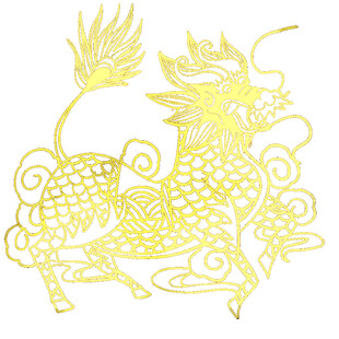 金色麒麟祥瑞图案