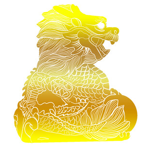 金色龙形立体图案