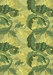 黄绿背景的叶形图案纹理