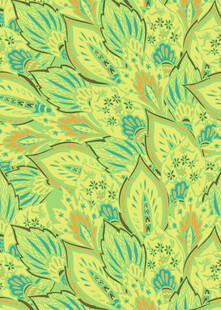 清新绿叶花纹图案背景