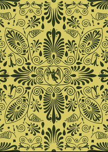 复古黄绿花纹图案设计