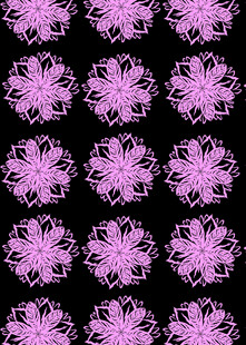 紫色花朵黑色背景图案