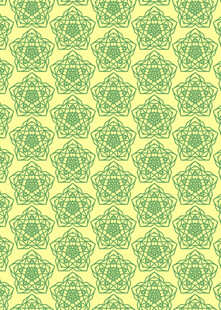 黄绿几何花纹无缝图案