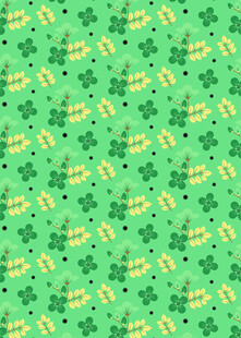 绿色花卉图案无缝背景图