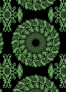 绿色复古花纹无缝图案