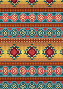 多彩民族风几何图案纹理