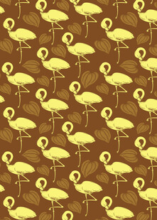 黄色火烈鸟图案背景