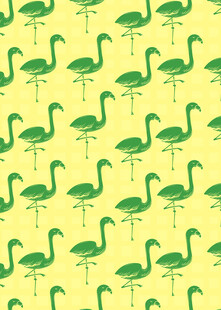 绿色火烈鸟图案背景