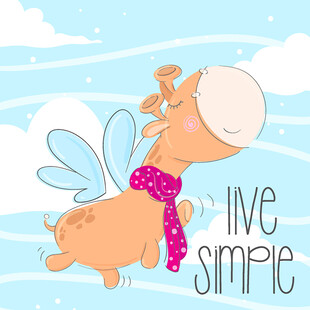 飞翔萌牛卡通牛