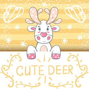 可爱小鹿插画
