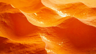 橙色纹理岩石特写