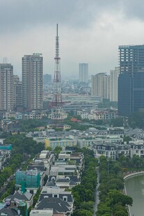 城市天际线景观俯瞰图