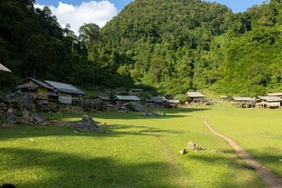山间村落的宁静田园风光