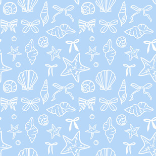 浅蓝色 海洋元素 海螺 海洋风