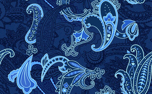 蓝色佩斯利花纹图案