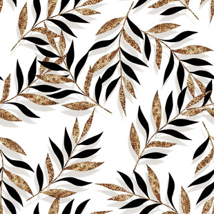金色叶片图案的精美纹理