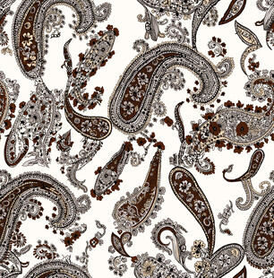 复古佩斯利花纹图案设计