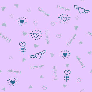 紫色浪漫爱情元素图案