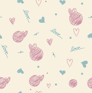 手绘风爱心星球图案背景