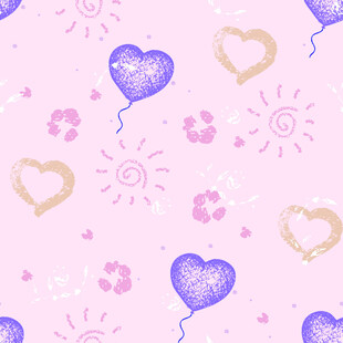 粉色爱心花卉图案背景
