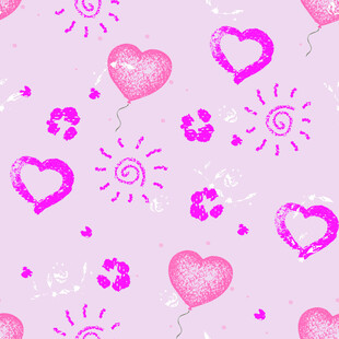 粉色爱心花朵图案背景