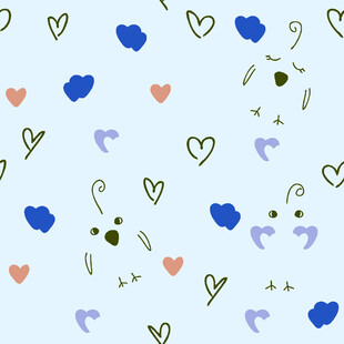 清新爱心云朵图案背景