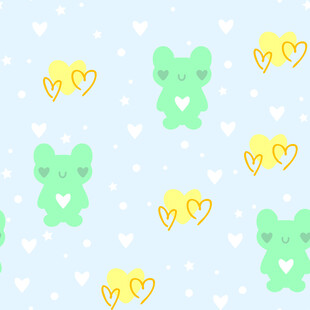 小熊爱心图案背景图