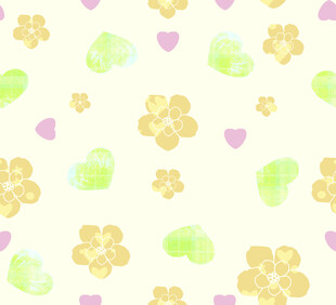 清新花卉爱心图案背景