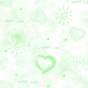 清新绿调爱心水彩背景图