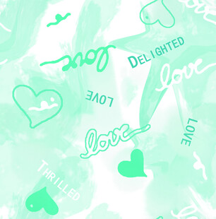 清新爱心文字图案背景