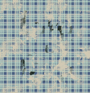 蓝白格子图案中的黑色元素