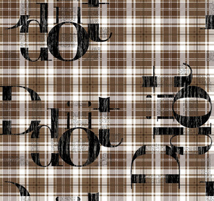 格子背景上的黑色字母图案