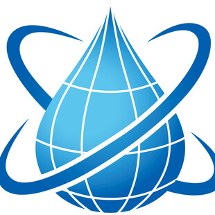 蓝色水滴地球标志图案