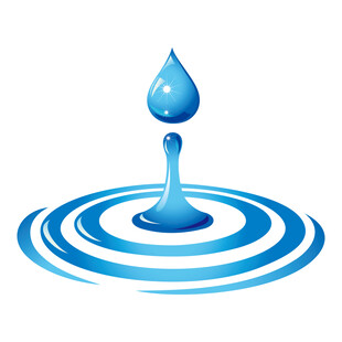 水滴入水形成波纹图案