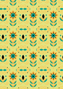 黄色花卉图案背景