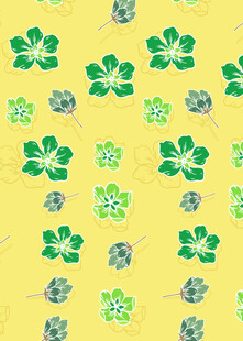 黄色底花卉图案背景图