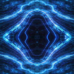 蓝色炫光几何图案背景