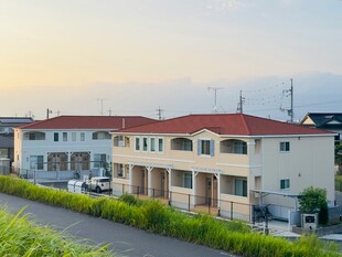 夕阳下的多层住宅建筑群