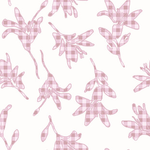 粉色格纹花卉图案背景