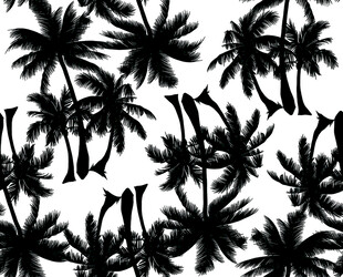 黑色椰树剪影图案