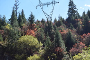 山林间的输电塔