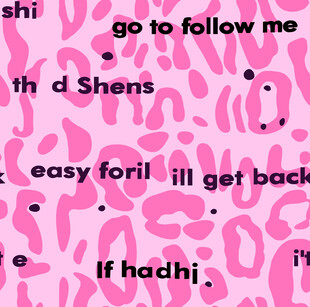 粉色背景英文图案装饰素材